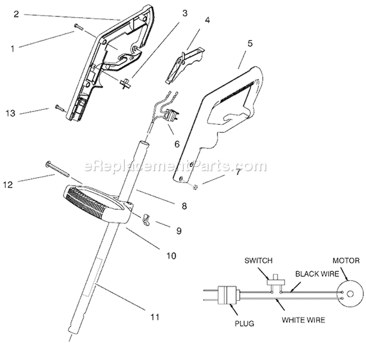 Page A Diagram and Parts List for 51443 790000001-799999999 - 1997 Toro Trimmer
