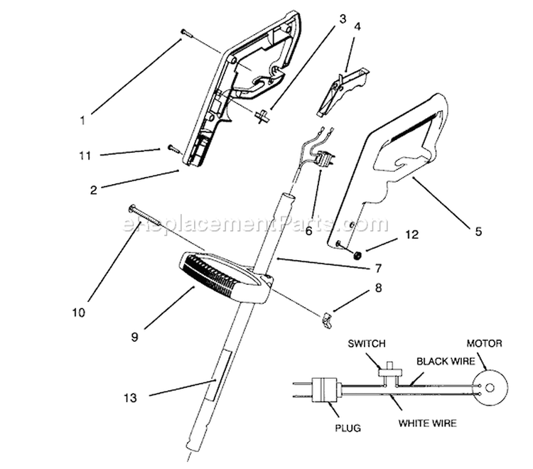 Page A Diagram and Parts List for 51444 49000001-49999999 - 1994 Toro Trimmer