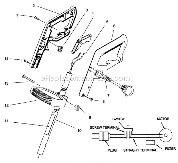 Page A Diagram and Parts List for 51449 69000001-69999999 - 1996 Toro Trimmer