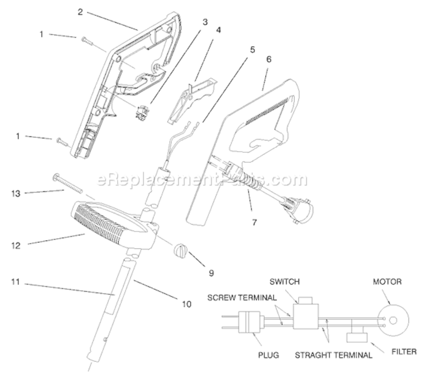 Page A Diagram and Parts List for 51449 8900001-899999991998 Toro Trimmer