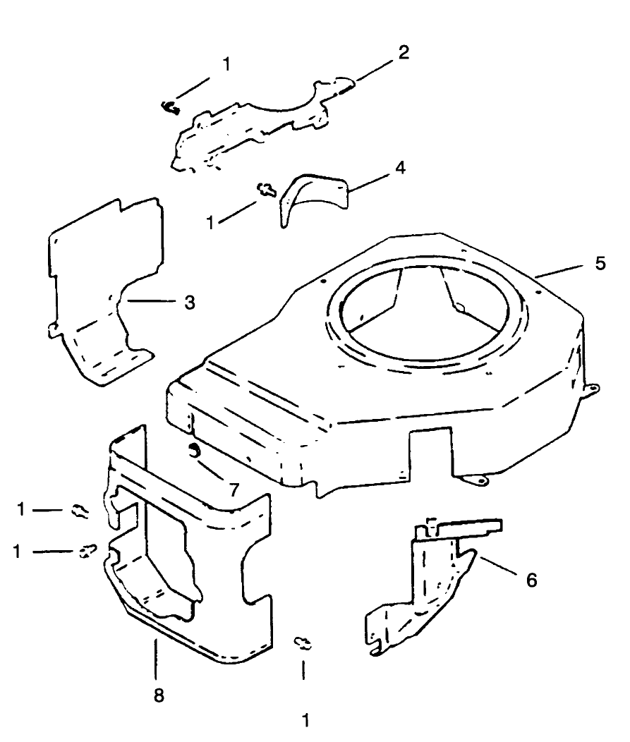 Blower Housing & Baffle-Engine Kohler Model No. Cv14 T-1412 Diagram and Parts List for 30175 49000001 - 49999999 Toro Lawn Tractor Accessories