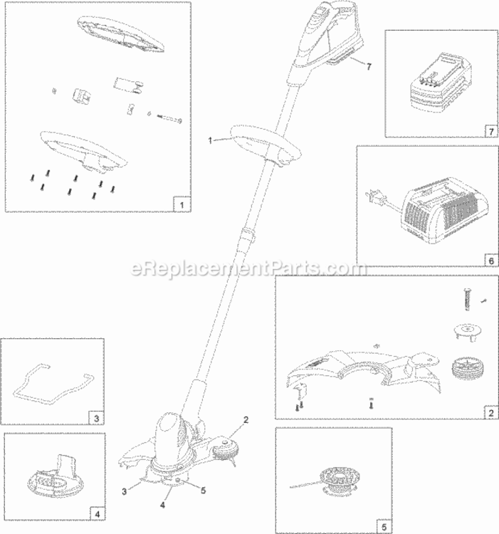 12In_Cordless_Single-Line_Trimmer_Assembly Diagram and Parts List for 51484 314000001 - 314999999 Toro Trimmer