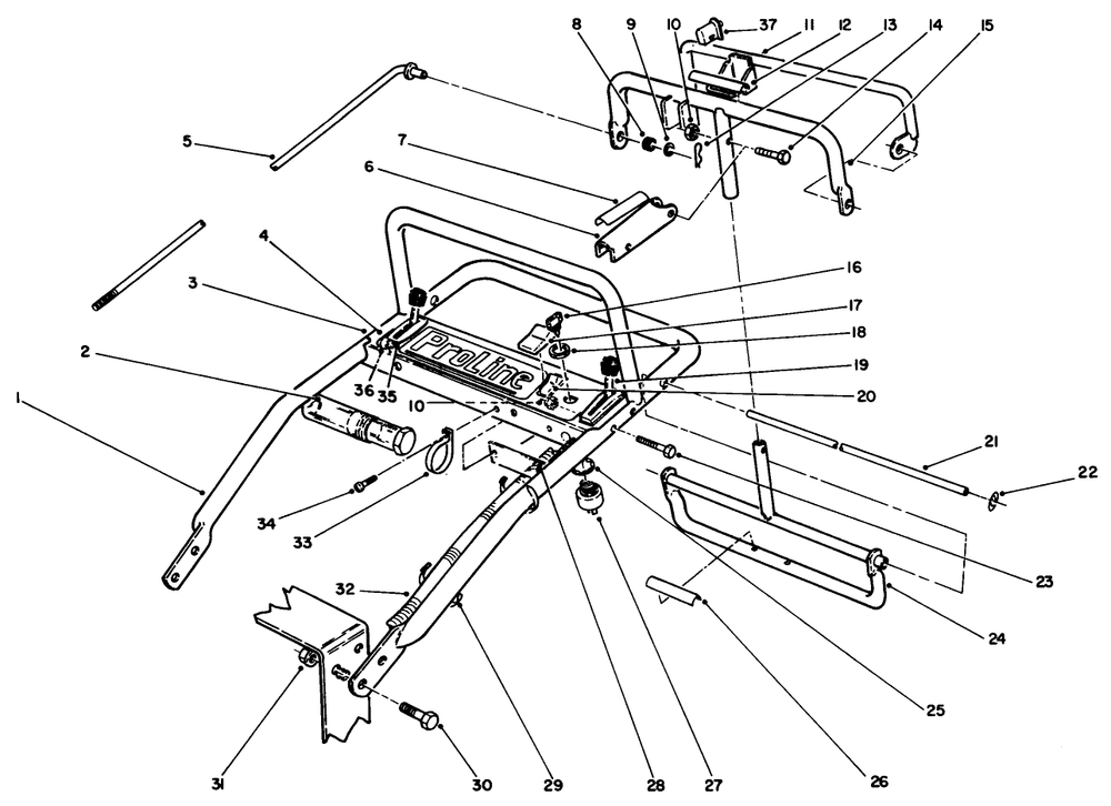 Handle Assembly Diagram and Parts List for 30180 100001 - 199999 Toro Lawn Tractor Accessories