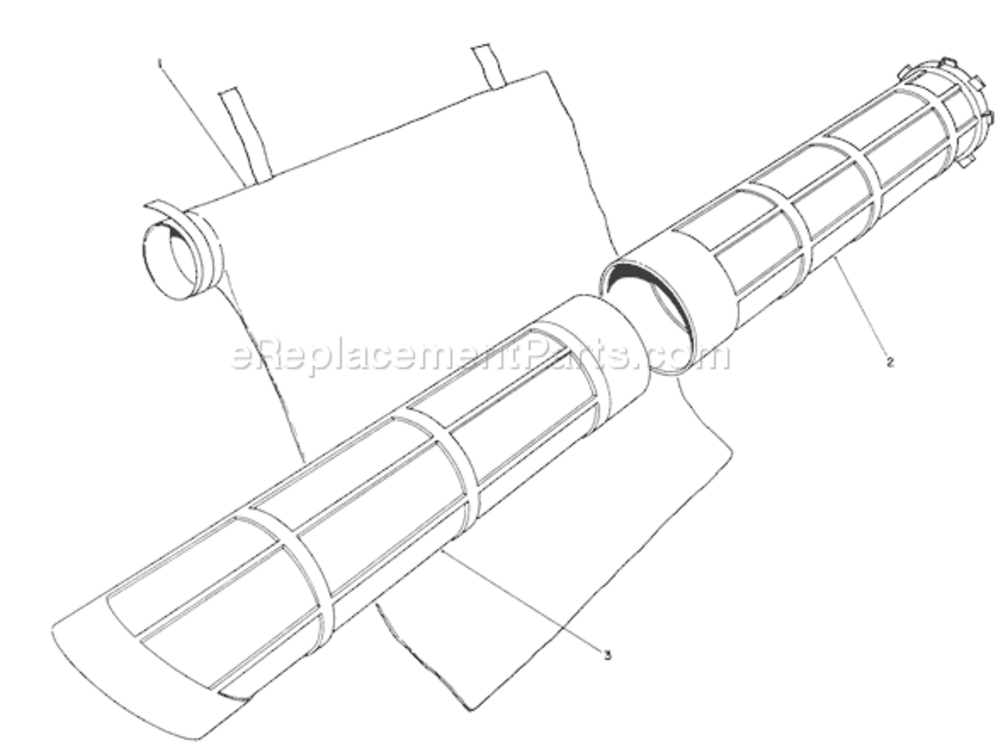 Rake-O-Vac Bagging Kit Model No. 51531 Diagram and Parts List for 51535 0000001-09999991990 Toro Leaf Blower / Vacuum