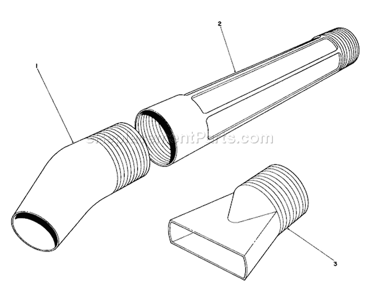Blower Tube Assembly Diagram and Parts List for 51535 6000001-6999999 - 1986 Toro Leaf Blower / Vacuum