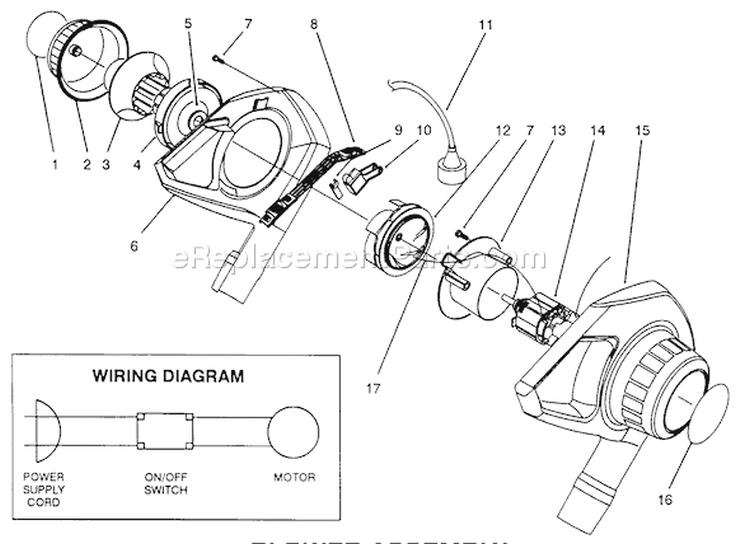 Blower Assembly Diagram and Parts List for 51547 39015000-39999999 - 1993 Toro Leaf Blower / Vacuum