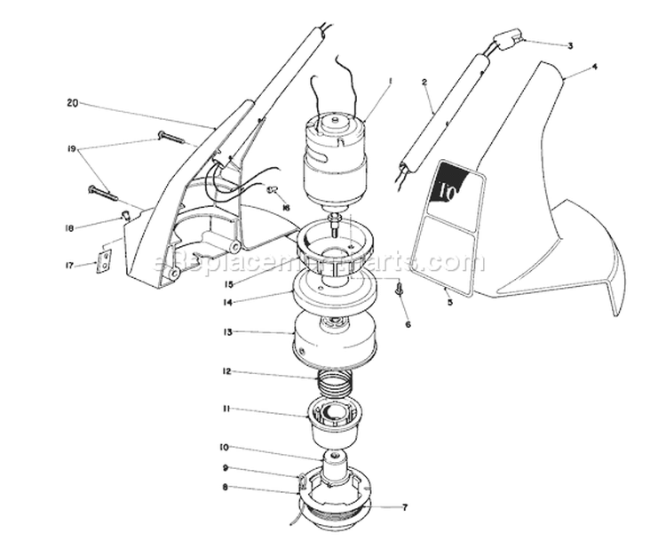 Page A Diagram and Parts List for 51550 6000001-6999999 - 1986 Toro Trimmer