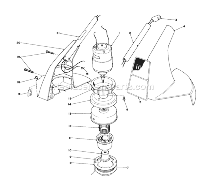 Page A Diagram and Parts List for 51555 8000001-89999991988 Toro Trimmer