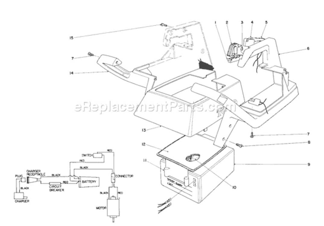 Upper Case Assembly Diagram and Parts List for 51561 1000001-19999991991 Toro Trimmer