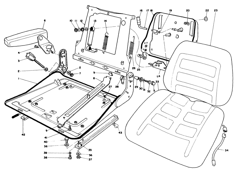 Deluxe Suspension Seat Model No. 30756 (Optional) Diagram and Parts List for 30718 2000001 - 2999999 Toro Lawn Tractor