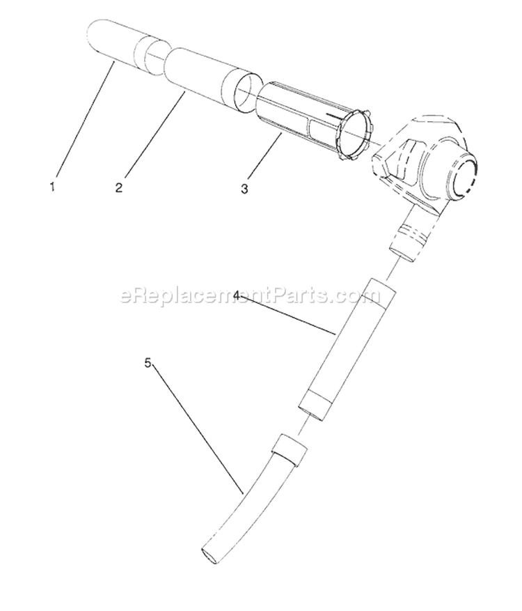 Tube Assembly Diagram and Parts List for 51571 1000001-1999999 - 1991 Toro Leaf Blower / Vacuum