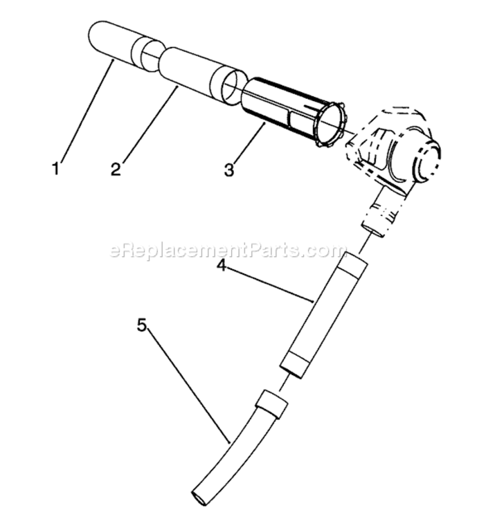 Tube Assembly Diagram and Parts List for 51571 49000001-499999991994 Toro Leaf Blower / Vacuum