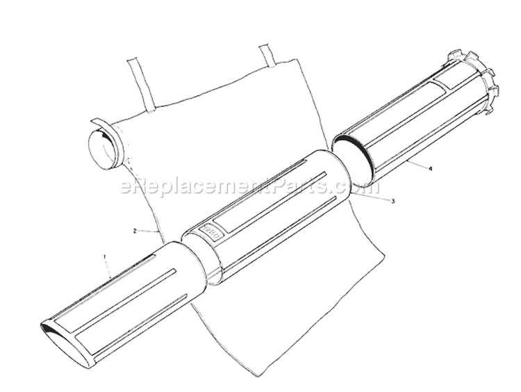 Vacuum Tubes And Bagging Kit Model No. 51533 Diagram and Parts List for 51575 2000001-2999999 - 1992 Toro Leaf Blower / Vacuum