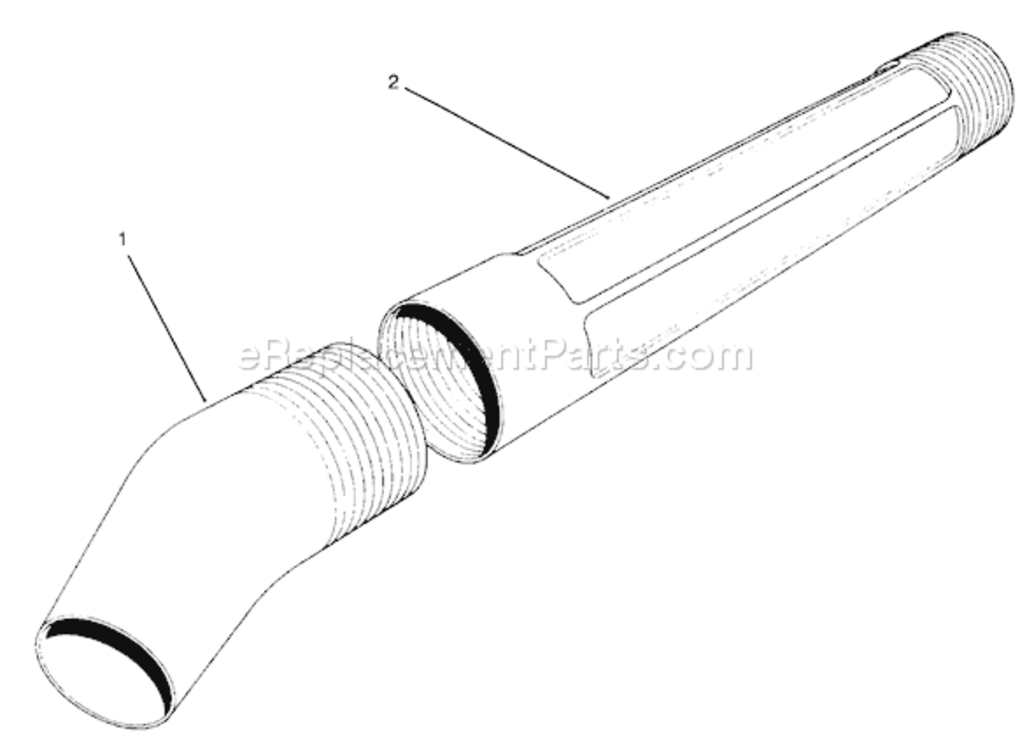 Blower Tube Assembly Diagram and Parts List for 51576 39000001-399999991993 Toro Leaf Blower / Vacuum