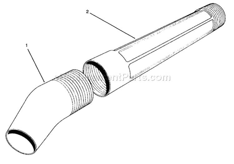 Blower Tube Assembly Diagram and Parts List for 51576 49000001-49999999 - 1994 Toro Leaf Blower / Vacuum