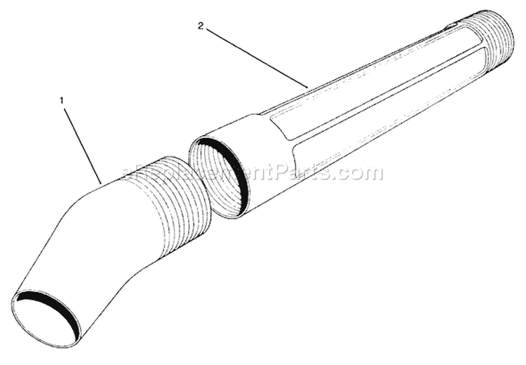 Blower Tube Assembly Diagram and Parts List for 51577 49000001-49999999 - 1994 Toro Leaf Blower / Vacuum