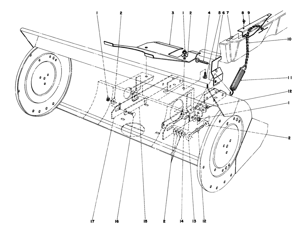 36" Snowthrower Attachment Model 59136 Diagram and Parts List for 57356 2000001 - 2999999 Toro Lawn Tractor