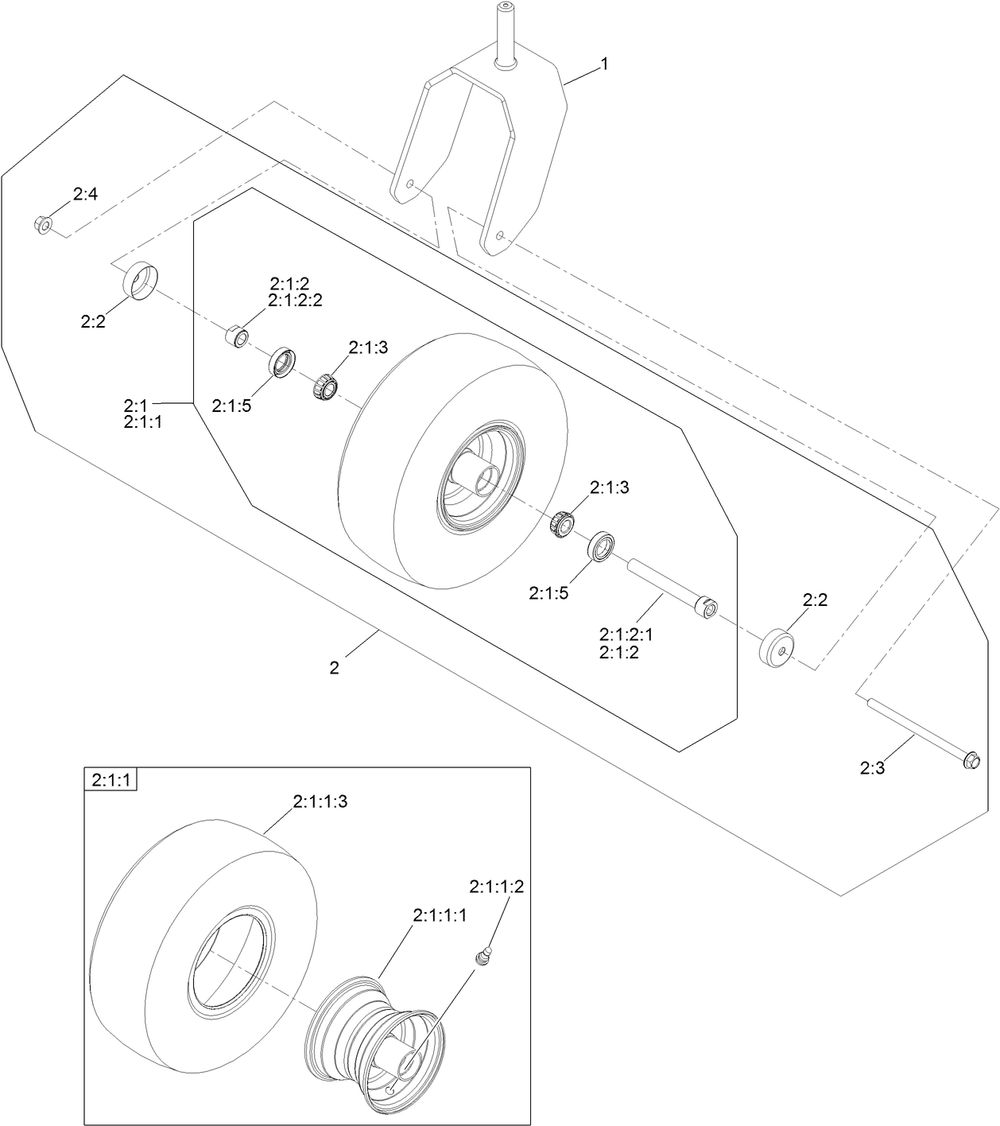 Caster Wheel And Fork Assembly Diagram and Parts List for 74054 400000000-408899999 Toro Lawn Tractor