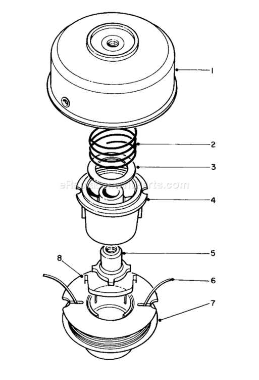 Tap and Trim Head Diagram and Parts List for 51607 2000001-29999991982 Toro Trimmer