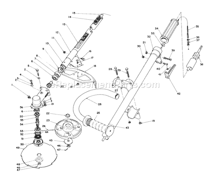 Handle Assembly Diagram and Parts List for 51607 3000001-3999999 - 1983 Toro Trimmer