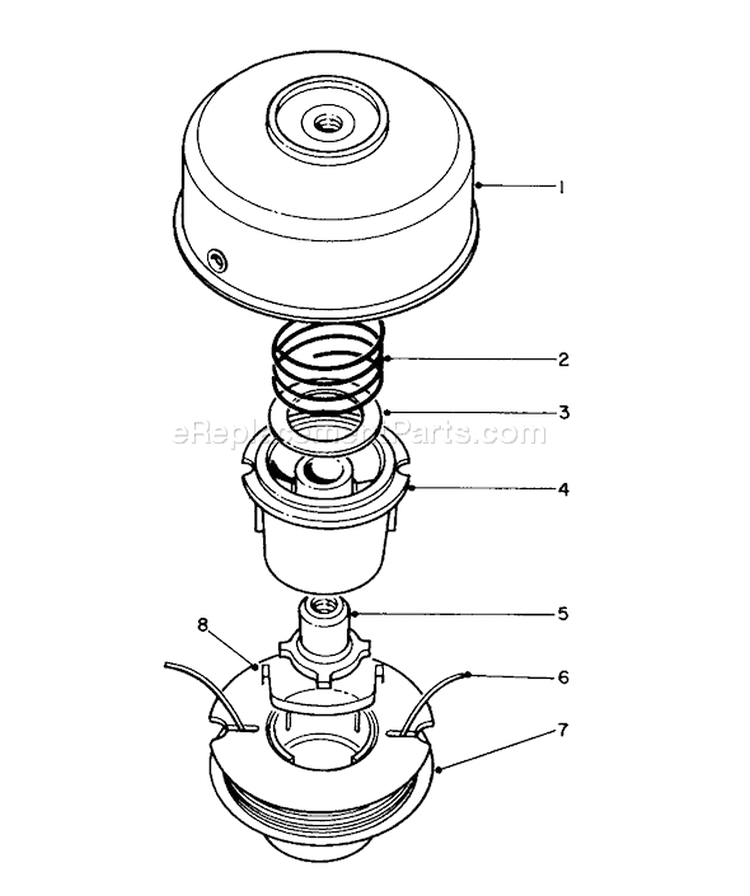 Tap and Trim Head Diagram and Parts List for 51607 4000001-4999999 - 1984 Toro Trimmer