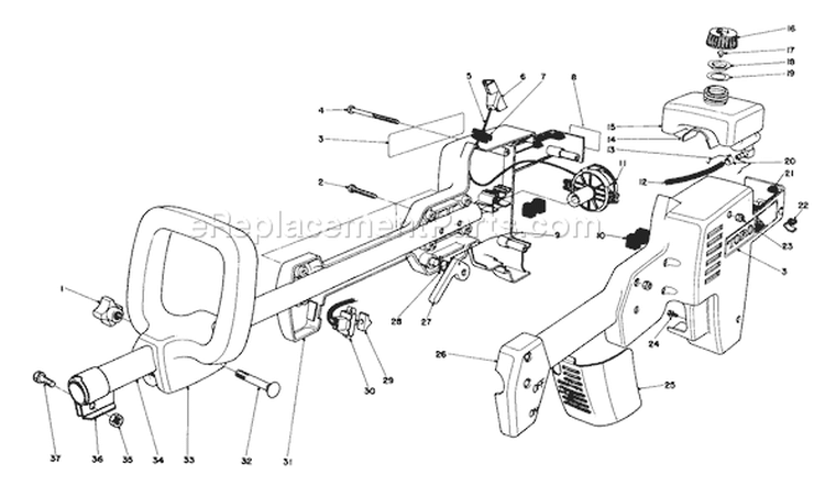 Page E Diagram and Parts List for 51613 3000001-3999999 - 1983 Toro Trimmer