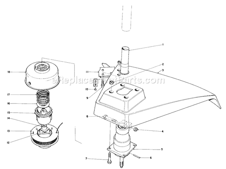 Trimmer Head Assembly Diagram and Parts List for 51613 3000001-3999999 - 1983 Toro Trimmer