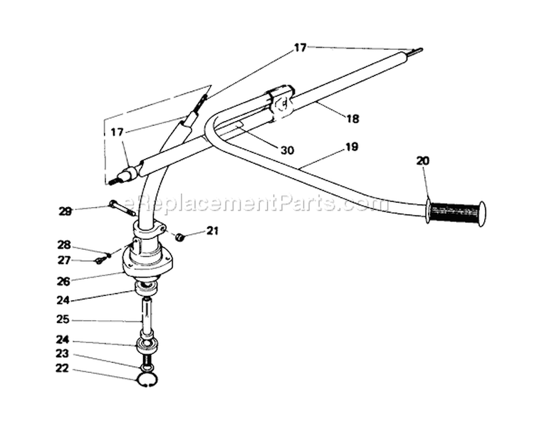 Drive Shaft Diagram and Parts List for 51625 0000001-0999999 - 1980 Toro Trimmer