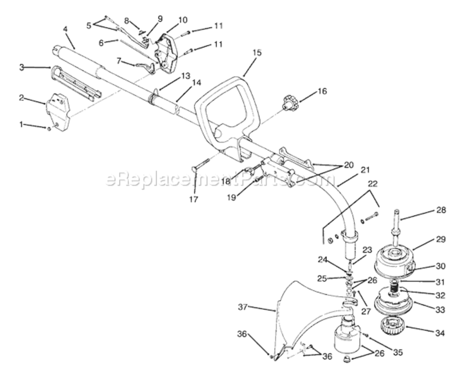 Page D Diagram and Parts List for 51638 4900001-49999991994 Toro Trimmer