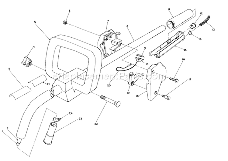 Handle Assembly Diagram and Parts List for 51641 6000001-6999999 - 1986 Toro Trimmer