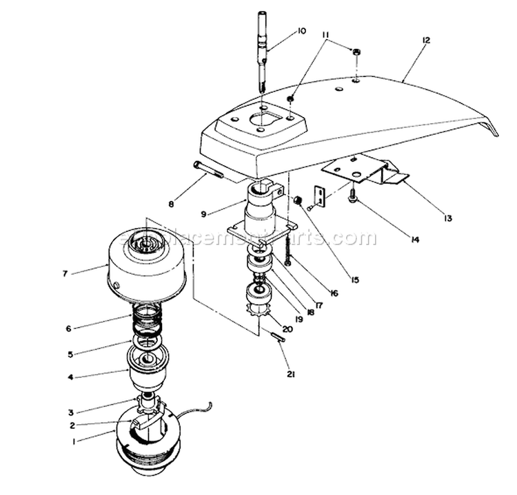 Trimmer Head Assembly Diagram and Parts List for 51641 6000001-6999999 - 1986 Toro Trimmer