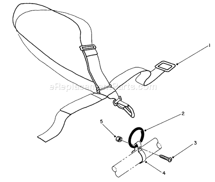 Deluxe Shoulder/Belt Harness Diagram and Parts List for 51642 6000001-6999999 - 1986 Toro Trimmer