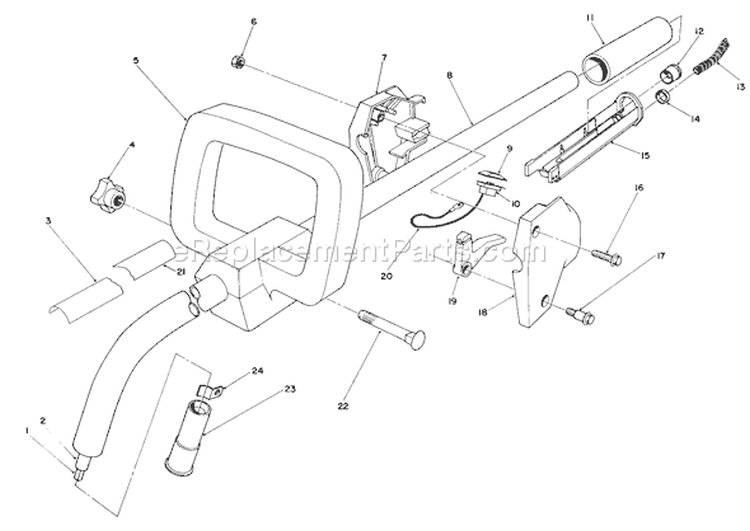 Handle Assembly Diagram and Parts List for 51642 6000001-6999999 - 1986 Toro Trimmer