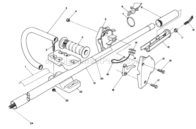 Handle Assembly Diagram and Parts List for 51644 7000001-7999999 - 1987 Toro Trimmer