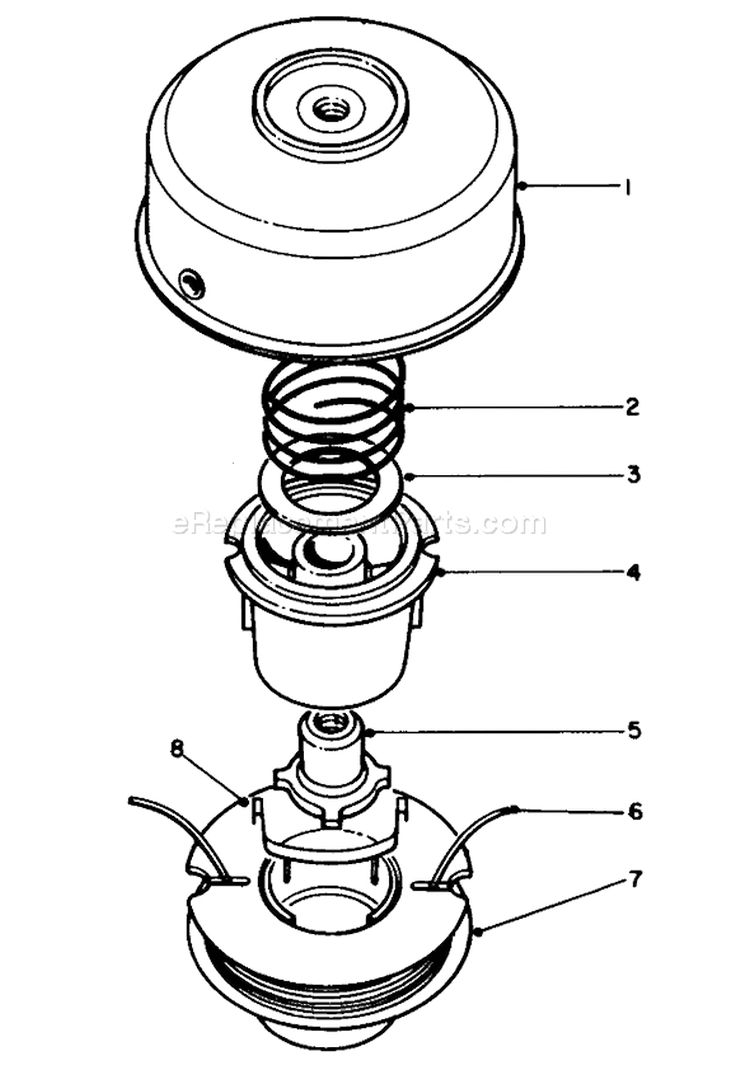 Tap and Trim Head Diagram and Parts List for 51644 5000001-5999999 - 1985 Toro Trimmer