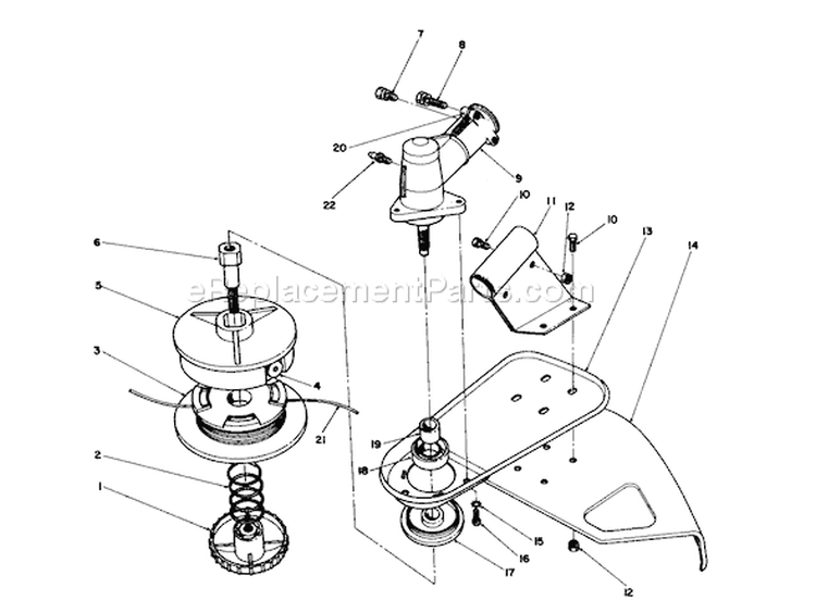 Trimmer Head Assembly Diagram and Parts List for 51644 5000001-5999999 - 1985 Toro Trimmer