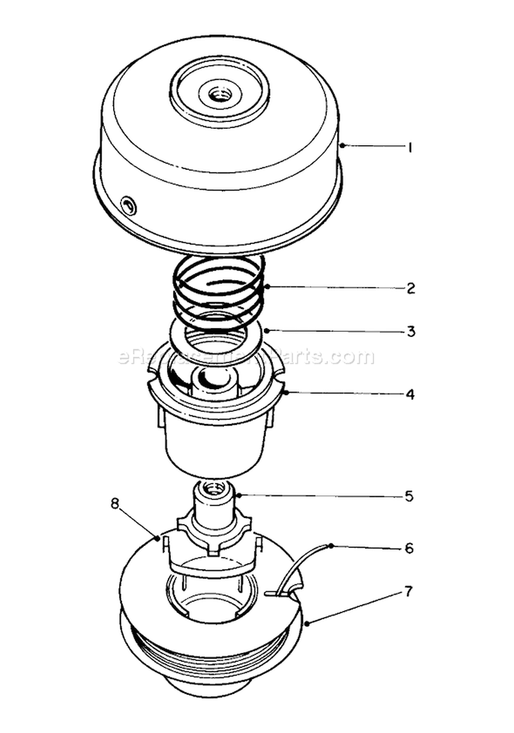 Single Line Tap and Trim Head Diagram and Parts List for 51644 6000001-6999999 - 1986 Toro Trimmer