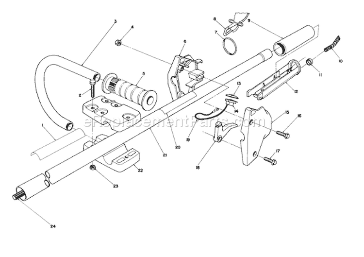 Handle Assembly Diagram and Parts List for 51644 6000001-6999999 - 1986 Toro Trimmer