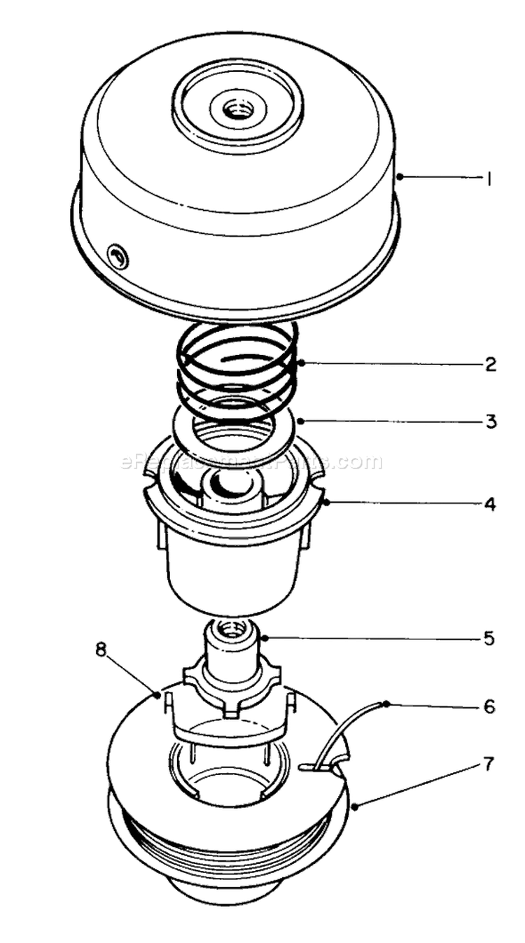 Single Line Tap and Trim Head Diagram and Parts List for 51645 7000001-7999999 - 1987 Toro Trimmer
