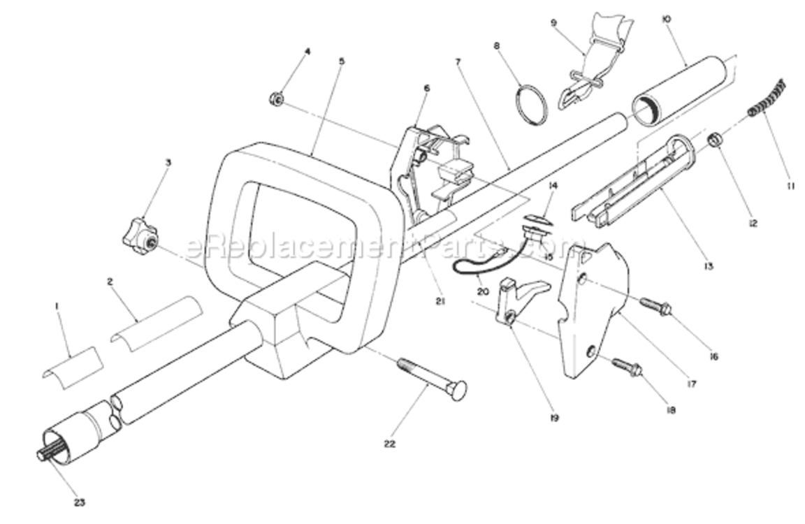 Handle Assembly Diagram and Parts List for 51650 1000001-19999991991 Toro Trimmer