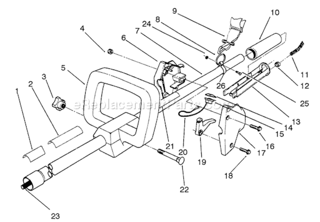 Handle Assembly Diagram and Parts List for 51650 2000001-29999991992 Toro Trimmer