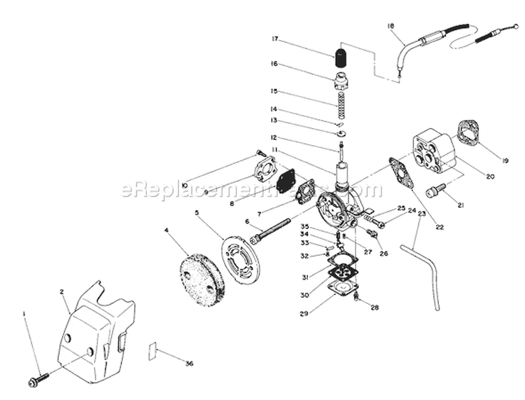 Carburetor & Air Cleaner Assembly Diagram and Parts List for 51650 9000001-99999991989 Toro Trimmer