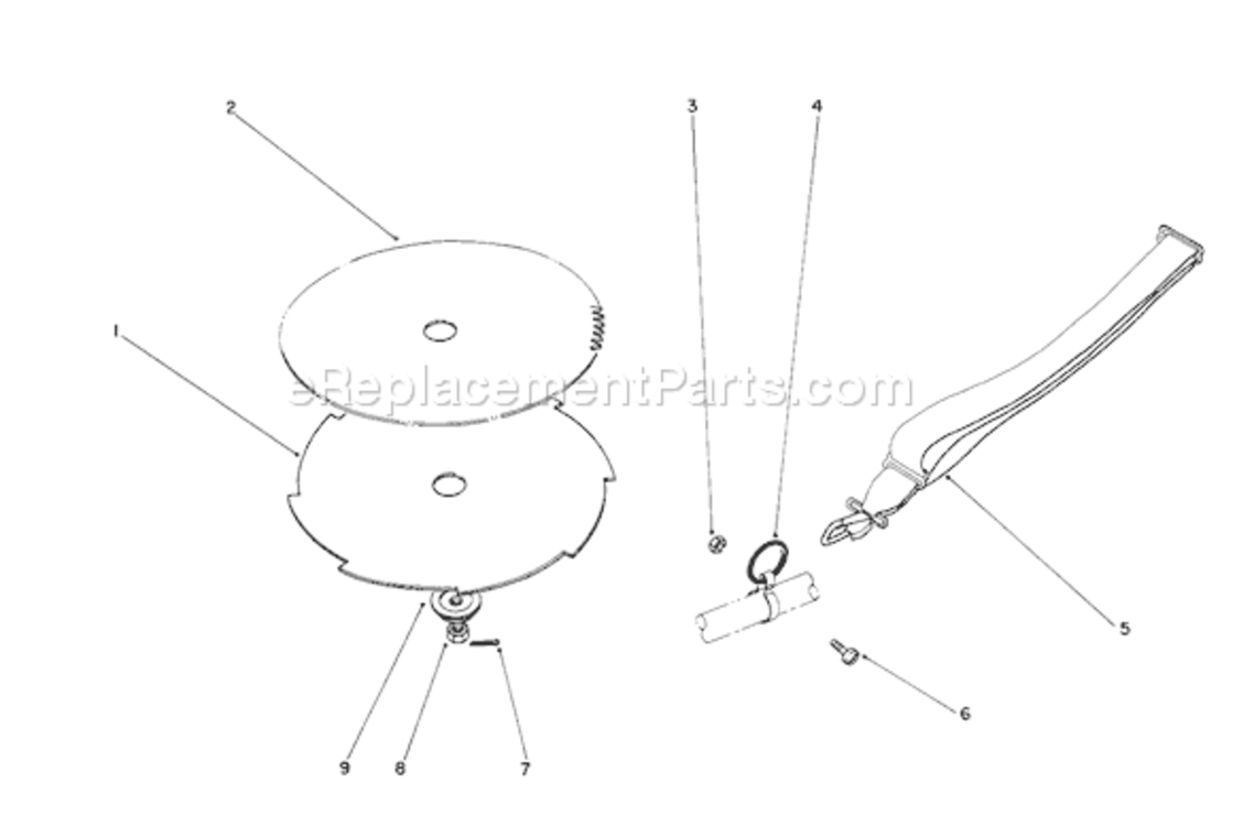 Saw Blade and Brush Diagram and Parts List for 51652 1000001-19999991991 Toro Trimmer