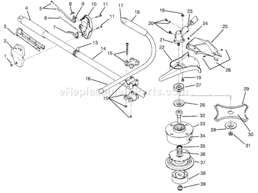 Page E Diagram and Parts List for 51653 5900001-59999991995 Toro Trimmer