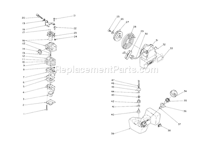 Page E Diagram and Parts List for 51655 0000001-0999999 - 1990 Toro Trimmer