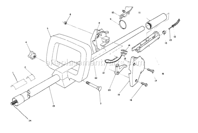 Handle Assembly Diagram and Parts List for 51655 0000001-0999999 - 1990 Toro Trimmer