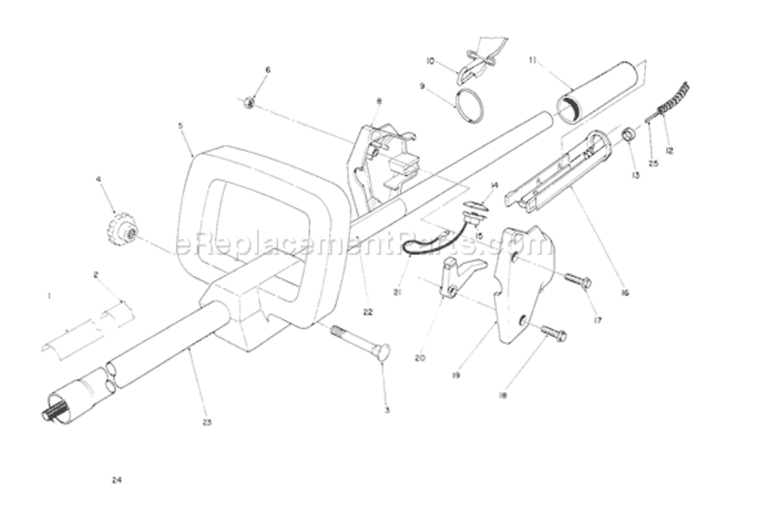 Handle Assembly Diagram and Parts List for 51655 1000001-19999991991 Toro Trimmer