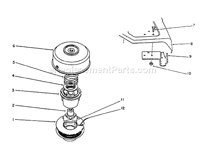 Single Line Bump Feed Cutter Head Diagram and Parts List for 51660 2000001-2999999 - 1992 Toro Trimmer