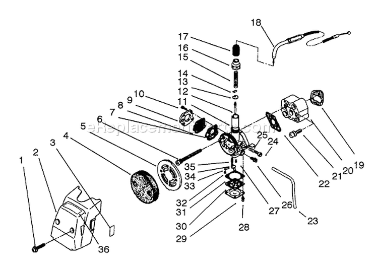 Page G Diagram and Parts List for 51660 2000001-2999999 - 1992 Toro Trimmer