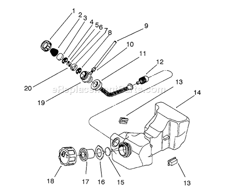Page H Diagram and Parts List for 51660 2000001-2999999 - 1992 Toro Trimmer